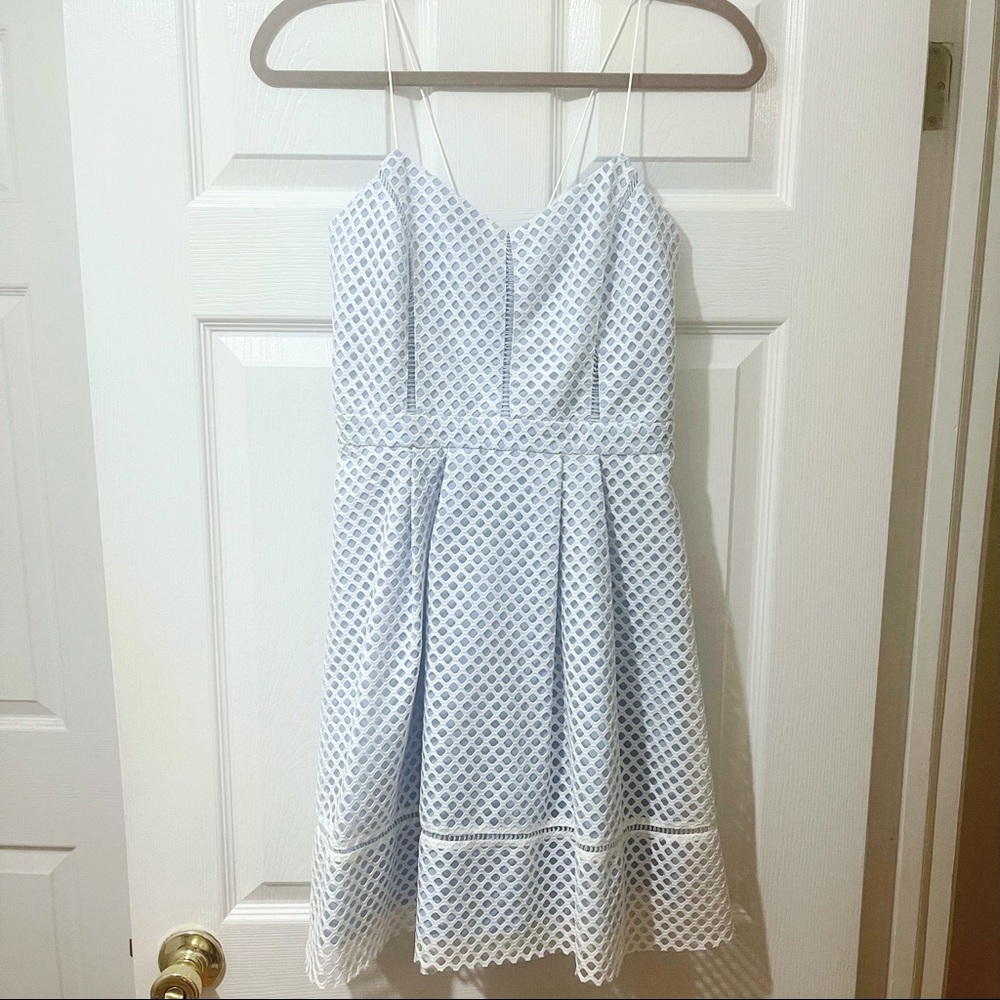 NWT Topshop Airtex Strap Blue & White Mini Dress